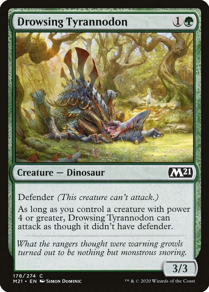 2020 Magic: The Gathering: Core Set 2021 (M21) - Drowsing Tyrannodon (#178, Common) (, Near Mint)