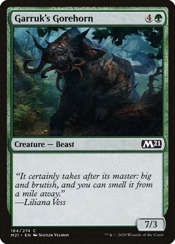 2020 Magic: The Gathering: Core Set 2021 (M21) - Garruks Gorehorn (#184, Common) (, Near Mint)