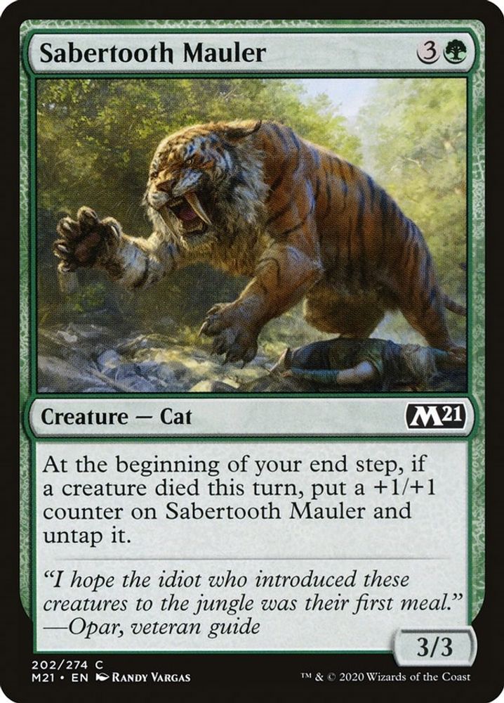 2020 Magic: The Gathering: Core Set 2021 (M21) - Sabertooth Mauler (#202, Common) (, Near Mint)