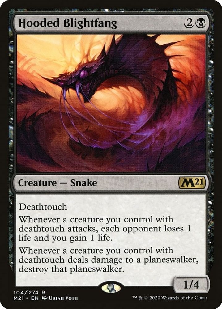 2020 Magic: The Gathering: Core Set 2021 (M21) - Hooded Blightfang (#104, Rare) (, Near Mint)