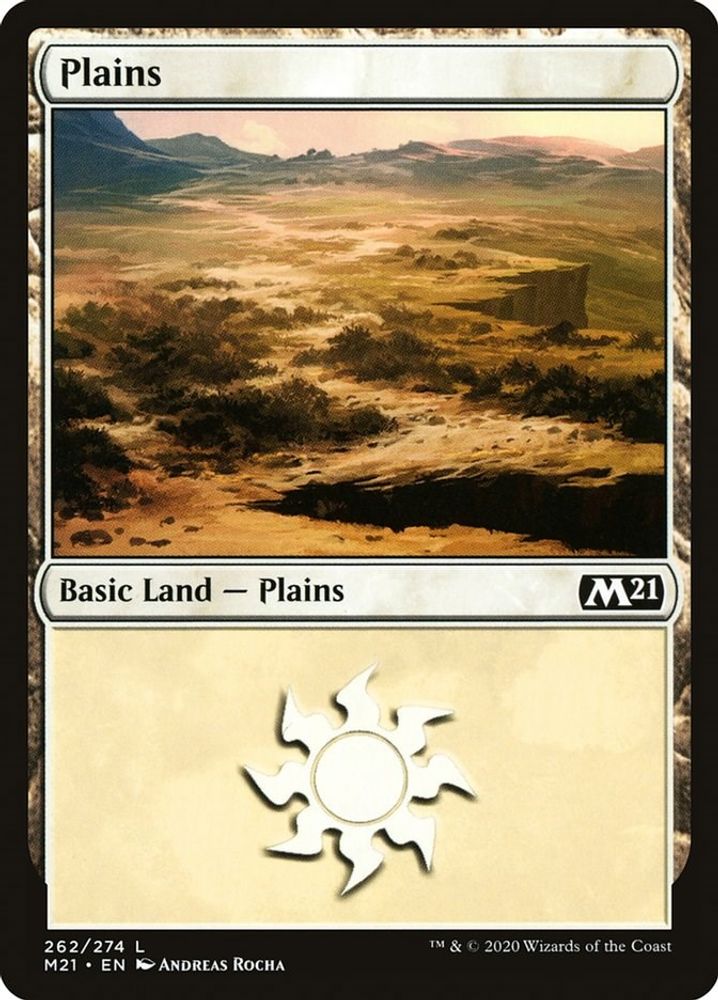 2020 Magic: The Gathering: Core Set 2021 (M21) - Plains 262 (#262, Land)