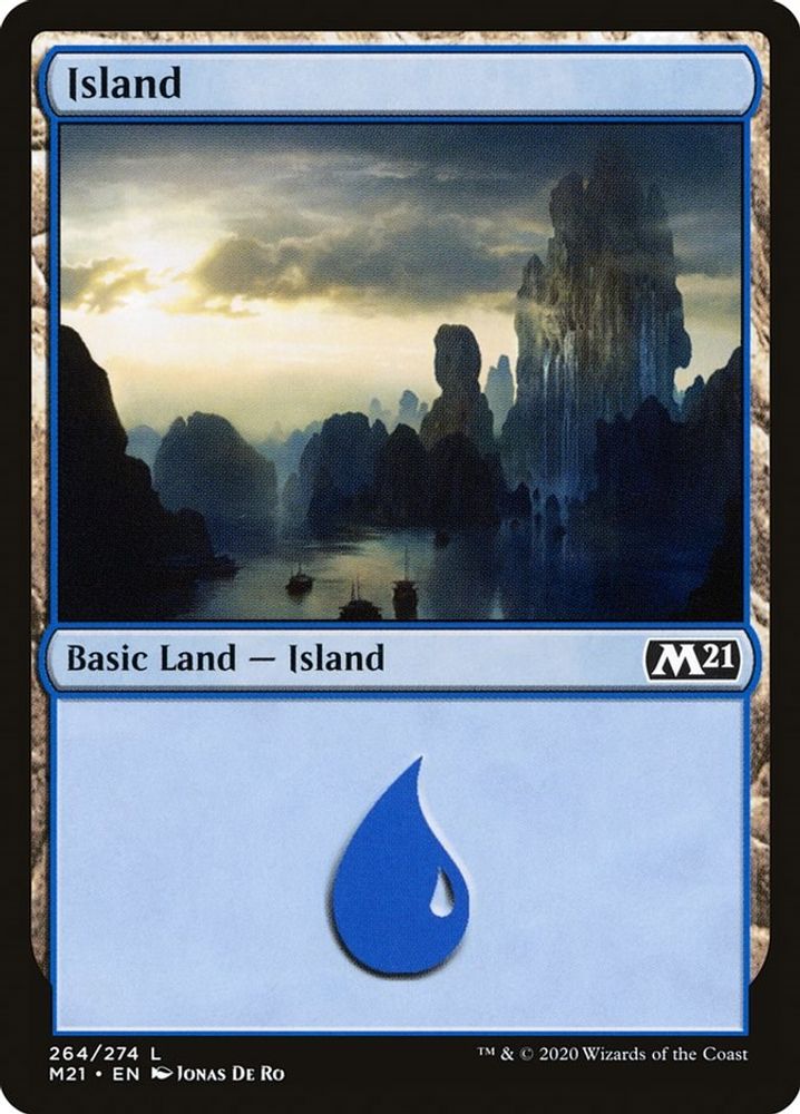 2020 Magic: The Gathering: Core Set 2021 (M21) - Island 264 (#264, Land)