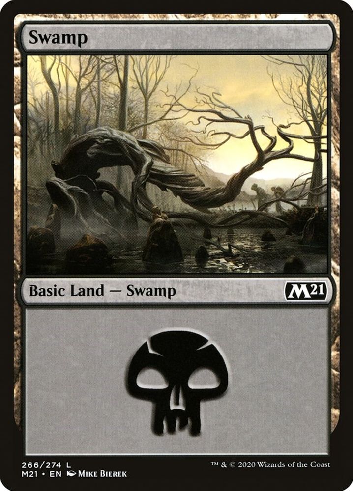 2020 Magic: The Gathering: Core Set 2021 (M21) - Swamp (#266, Land) (, Near Mint)