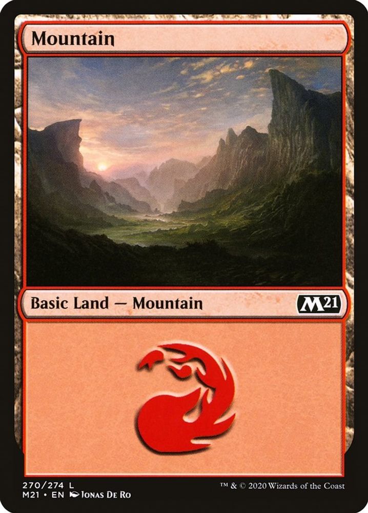 2020 Magic: The Gathering: Core Set 2021 (M21) - Mountain 270 (#270, Land) (Foil, Near Mint)