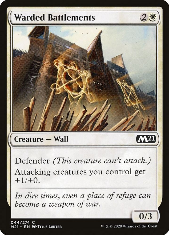2020 Magic: The Gathering: Core Set 2021 (M21) - Warded Battlements (#44, Common) (, Near Mint)