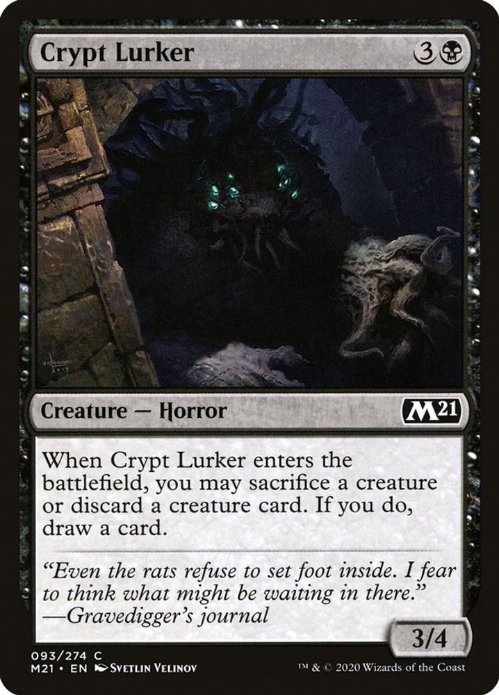 2020 Magic: The Gathering: Core Set 2021 (M21) - Crypt Lurker (#93, Common) (, Near Mint)