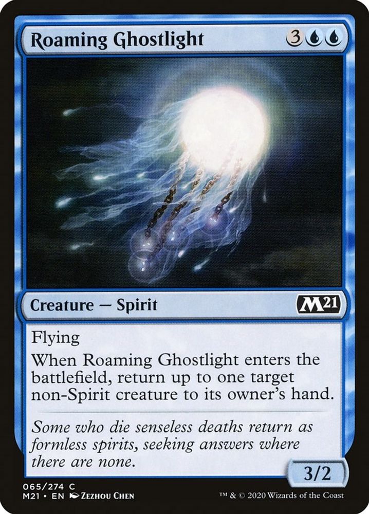 2020 Magic: The Gathering: Core Set 2021 (M21) - Roaming Ghostlight (#65, Common) (, Near Mint)