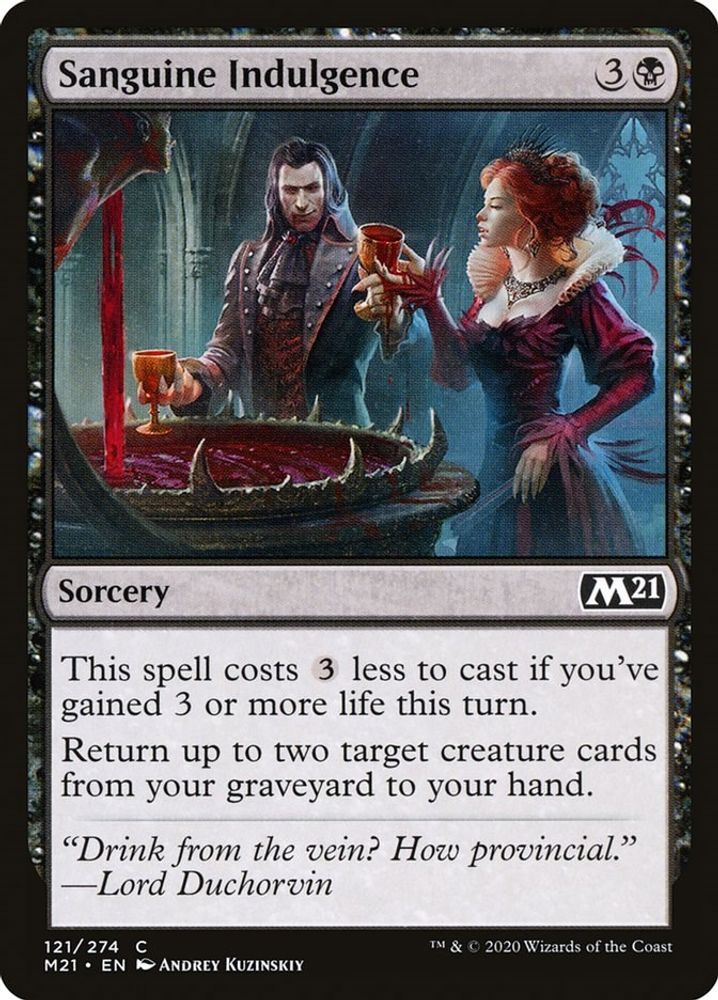 2020 Magic: The Gathering: Core Set 2021 (M21) - Sanguine Indulgence (#121, Common) (, Near Mint)