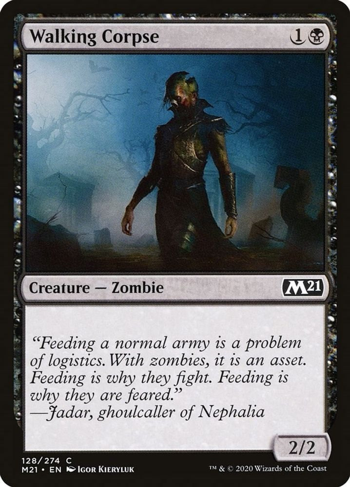 2020 Magic: The Gathering: Core Set 2021 (M21) - Walking Corpse (#128, Common) (, Near Mint)