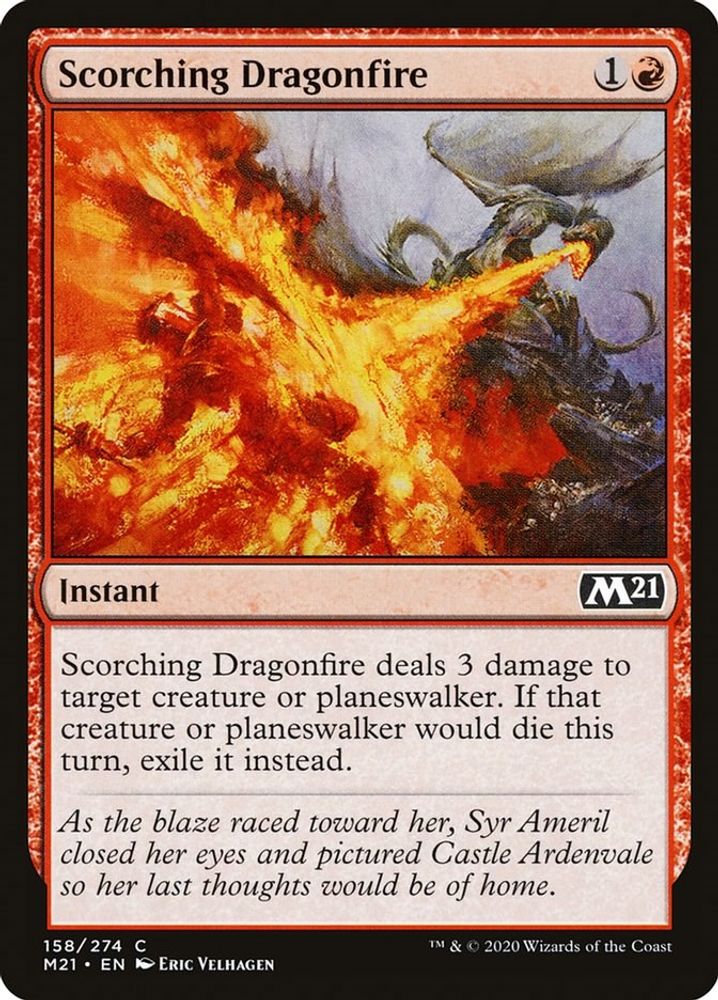 2020 Magic: The Gathering: Core Set 2021 (M21) - Scorching Dragonfire (#158, Common) (, Near Mint)