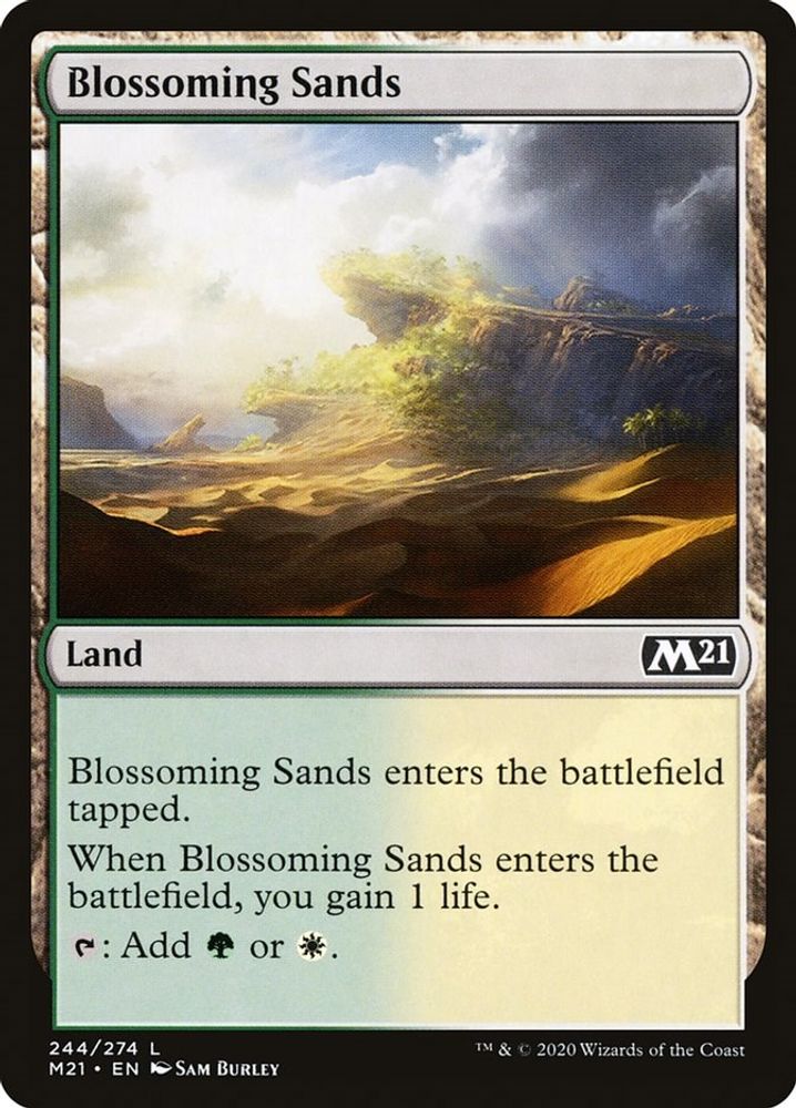 2020 Magic: The Gathering: Core Set 2021 (M21) - Blossoming Sands (#244, Land) (, Near Mint)