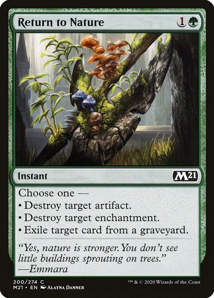 2020 Magic: The Gathering: Core Set 2021 (M21) - Return to Nature (#200, Common) (, Near Mint)