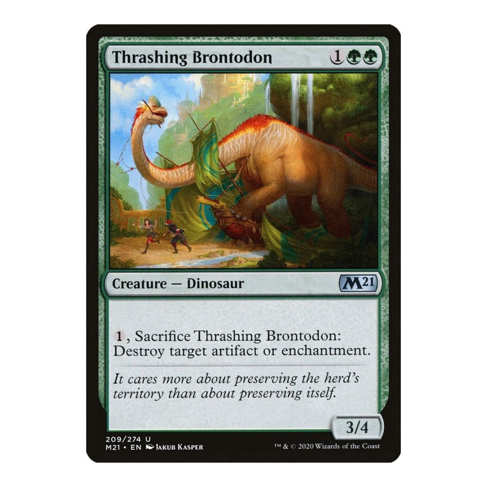 2020 Magic: The Gathering: Core Set 2021 (M21) - Thrashing Brontodon (#209, Uncommon) (, Near Mint)
