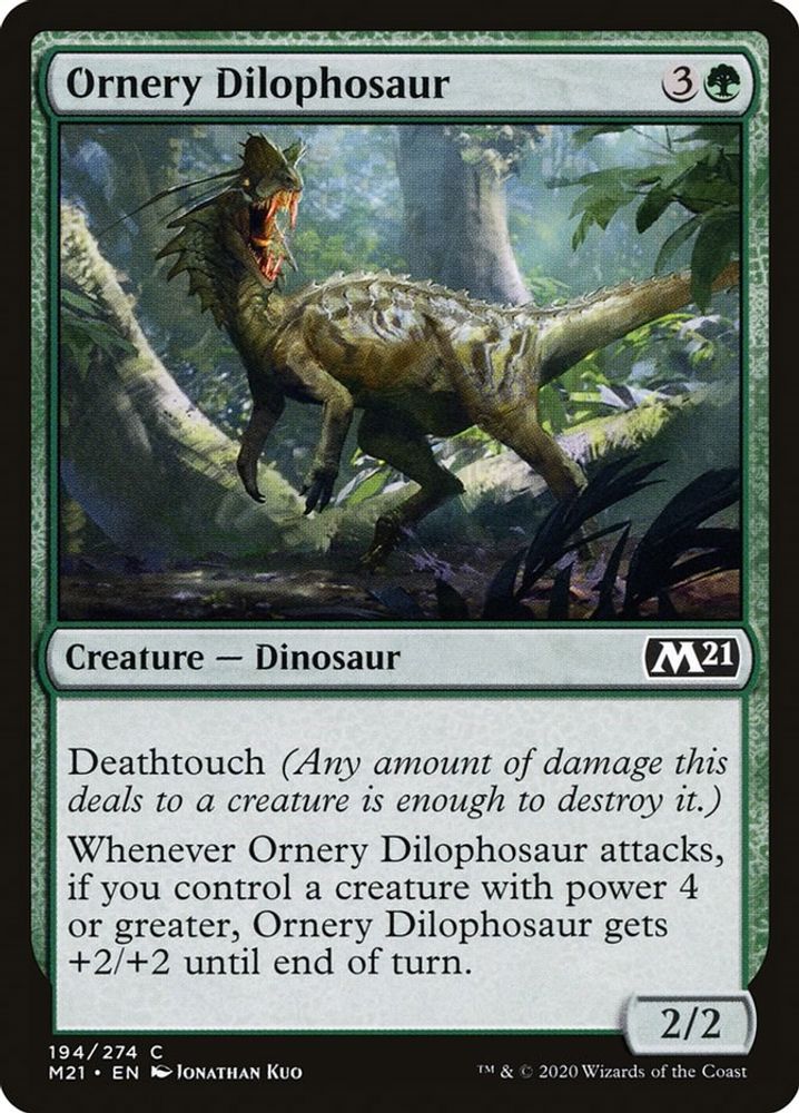 2020 Magic: The Gathering: Core Set 2021 (M21) - Ornery Dilophosaur (#194, Common) (, Near Mint)
