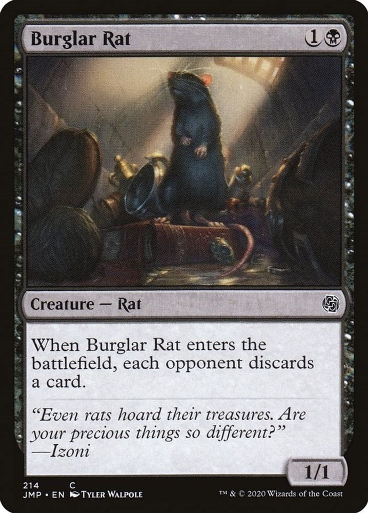 2020 Magic: The Gathering: Jumpstart (JMP) - Burglar Rat (#214, Common) (, Near Mint)
