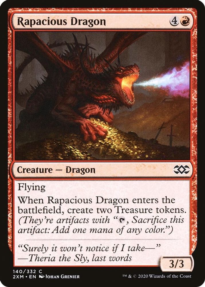 2020 Magic: The Gathering: Double Masters (2XM) - Rapacious Dragon (#140, Common) (, Near Mint)