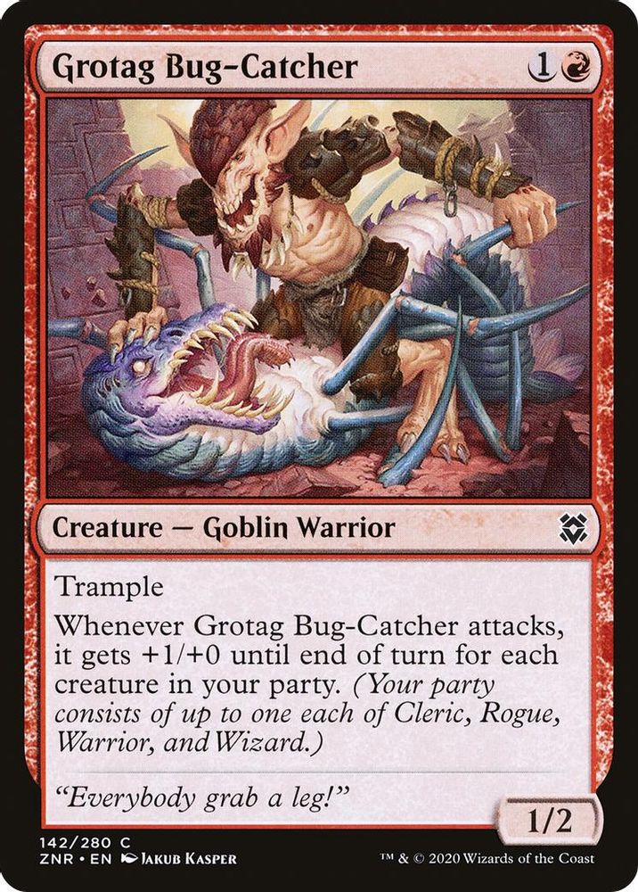 2020 Magic: The Gathering: Zendikar Rising (ZNR) - Grotag Bug Catcher (#142, Common)