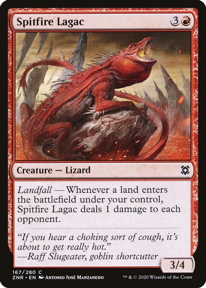2020 Magic: The Gathering: Zendikar Rising (ZNR) - Spitfire Lagac (#167, Common)