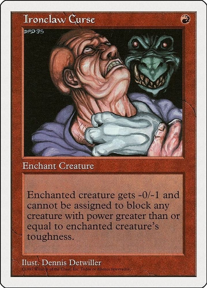 1997 Magic: The Gathering: Fifth Edition (5ED) - Ironclaw Curse (#244†, Rare) (, Near Mint)