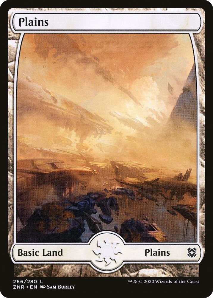2020 Magic: The Gathering: Zendikar Rising (ZNR) - Plains 266 Full Art (#266, Land) (Foil, Near Mint)