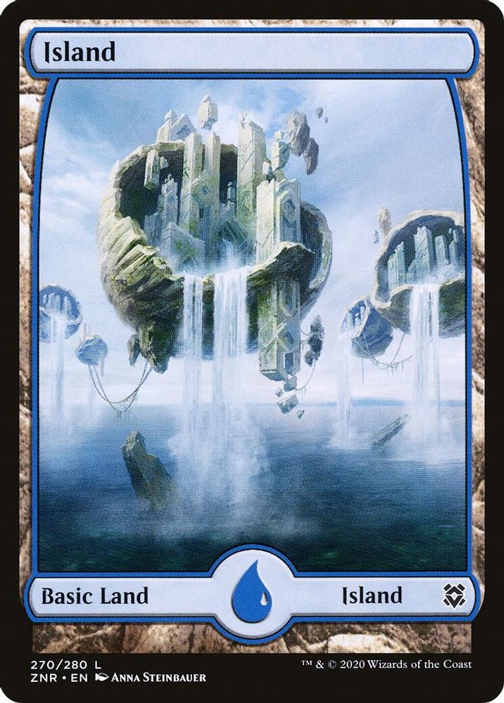 2020 Magic: The Gathering: Zendikar Rising (ZNR) - Island 270 Full Art (#270, Land) (, Near Mint)