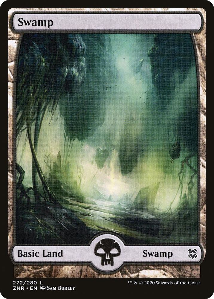 2020 Magic: The Gathering: Zendikar Rising (ZNR) - Swamp 272 Full Art (#272, Land)