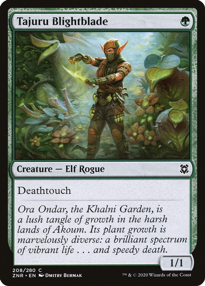 2020 Magic: The Gathering: Zendikar Rising (ZNR) - Tajuru Blightblade (#208, Common) (, Near Mint)