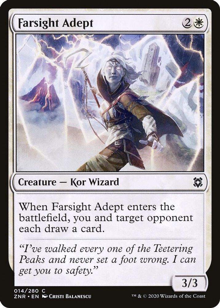 2020 Magic: The Gathering: Zendikar Rising (ZNR) - Farsight Adept (#14, Common) (, Near Mint)