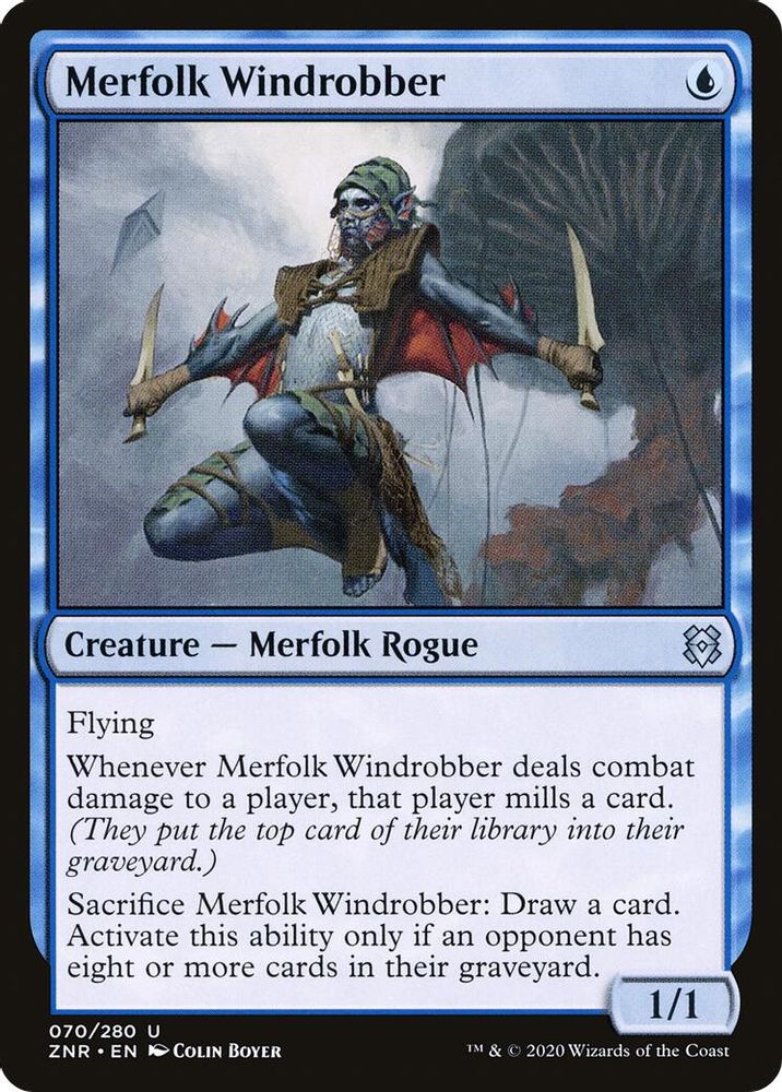2020 Magic: The Gathering: Zendikar Rising (ZNR) - Merfolk Windrobber (#70, Uncommon) (, Near Mint)