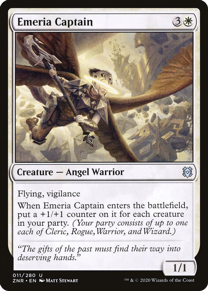 2020 Magic: The Gathering: Zendikar Rising (ZNR) - Emeria Captain (#11, Uncommon) (, Near Mint)