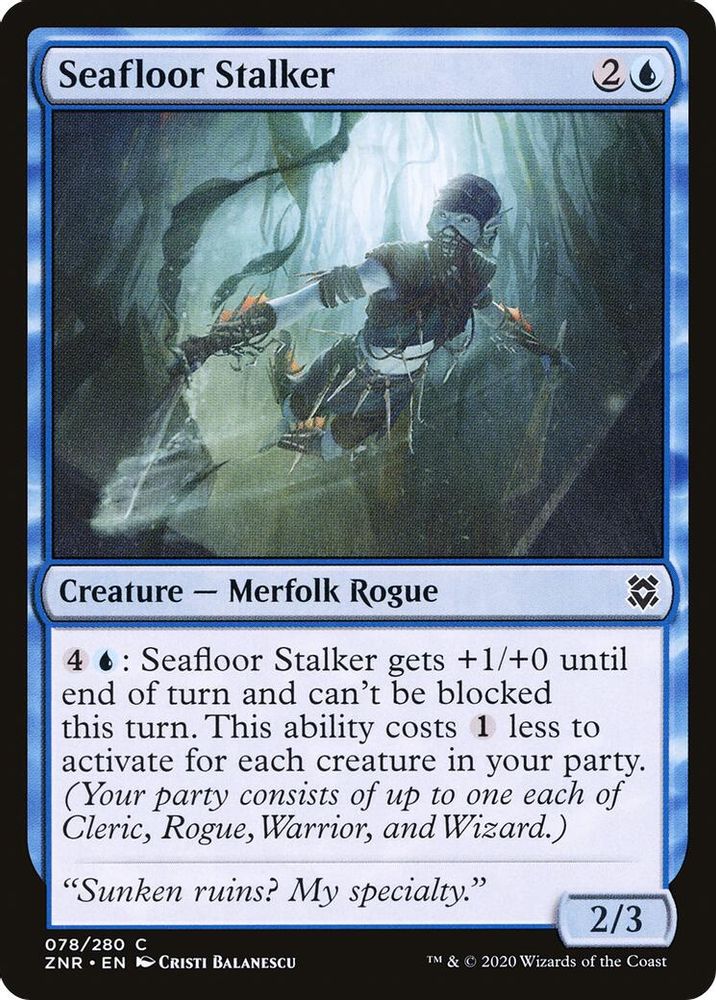 2020 Magic: The Gathering: Zendikar Rising (ZNR) - Seafloor Stalker (#78, Common) (, Near Mint)