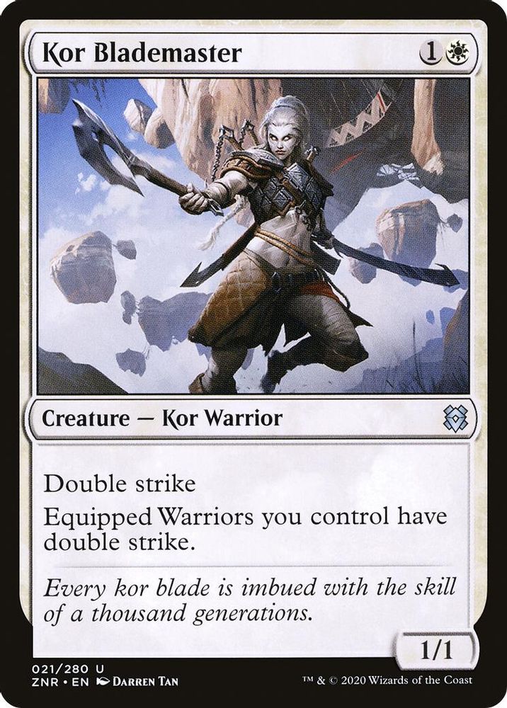 2020 Magic: The Gathering: Zendikar Rising (ZNR) - Kor Blademaster (#21, Uncommon) (, Near Mint)