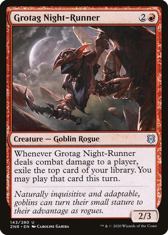 2020 Magic: The Gathering: Zendikar Rising (ZNR) - Grotag Night Runner (#143, Uncommon) (, Near Mint)