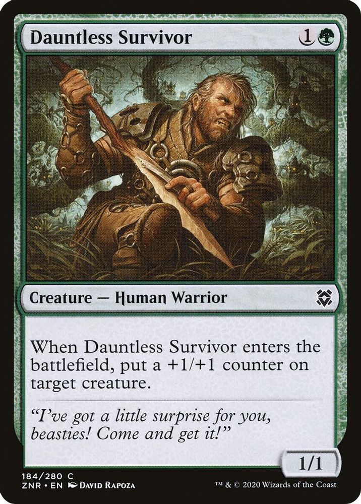 2020 Magic: The Gathering: Zendikar Rising (ZNR) - Dauntless Survivor (#184, Common)