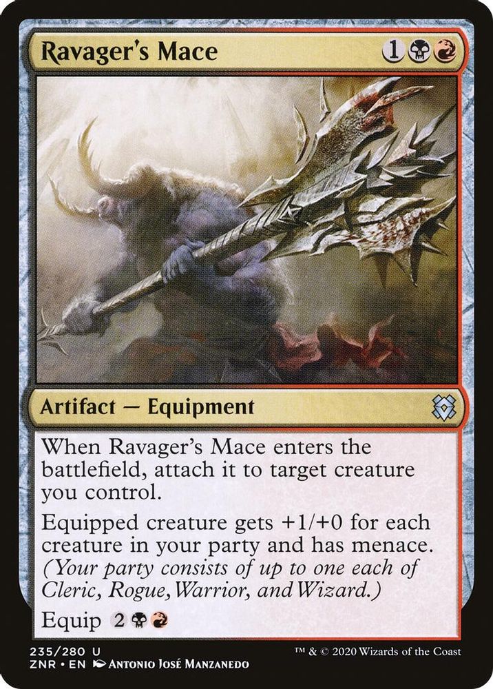 2020 Magic: The Gathering: Zendikar Rising (ZNR) - Ravagers Mace (#235, Uncommon)