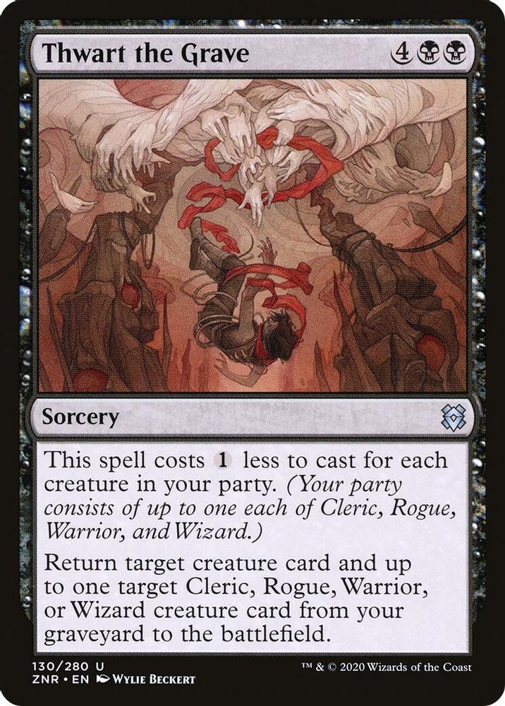 2020 Magic: The Gathering: Zendikar Rising (ZNR) - Thwart the Grave (#130, Uncommon) (, Near Mint)