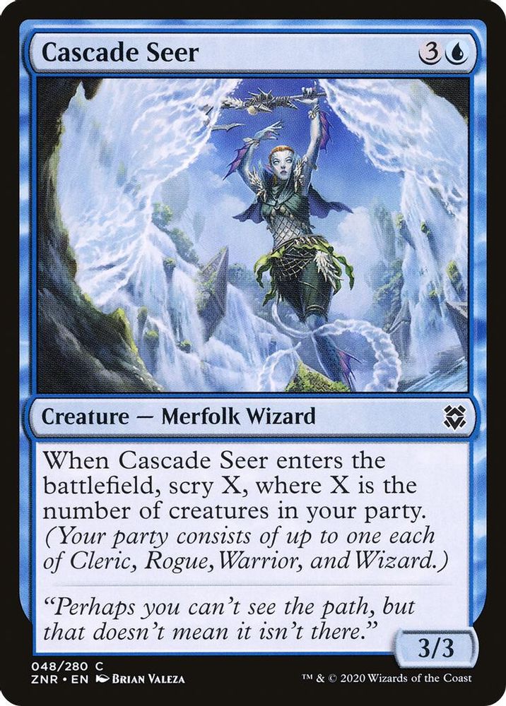 2020 Magic: The Gathering: Zendikar Rising (ZNR) - Cascade Seer (#48, Common)