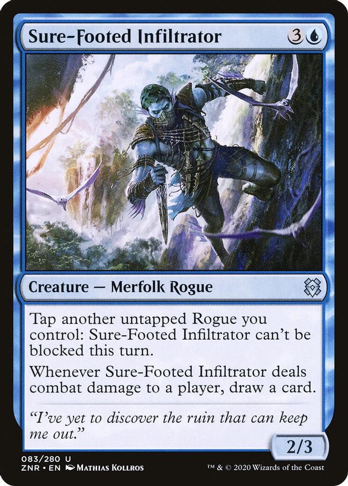 2020 Magic: The Gathering: Zendikar Rising (ZNR) - Sure Footed Infiltrator (#83, Uncommon) (, Near Mint)