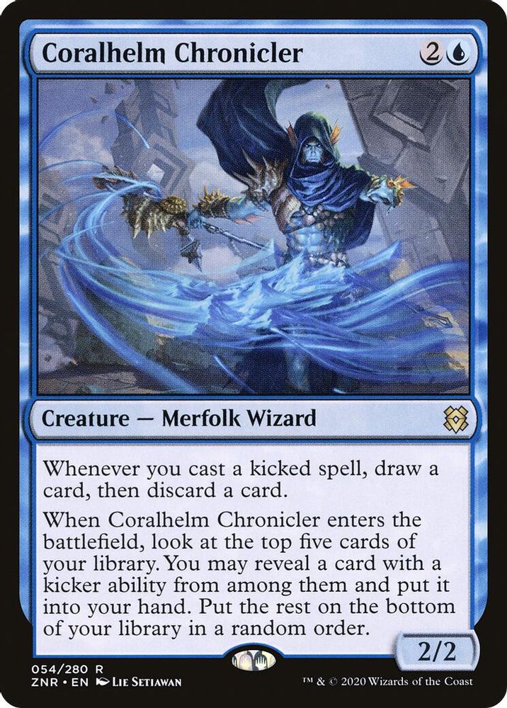 2020 Magic: The Gathering: Zendikar Rising (ZNR) - Coralhelm Chronicler (#54, Rare) (, Near Mint)