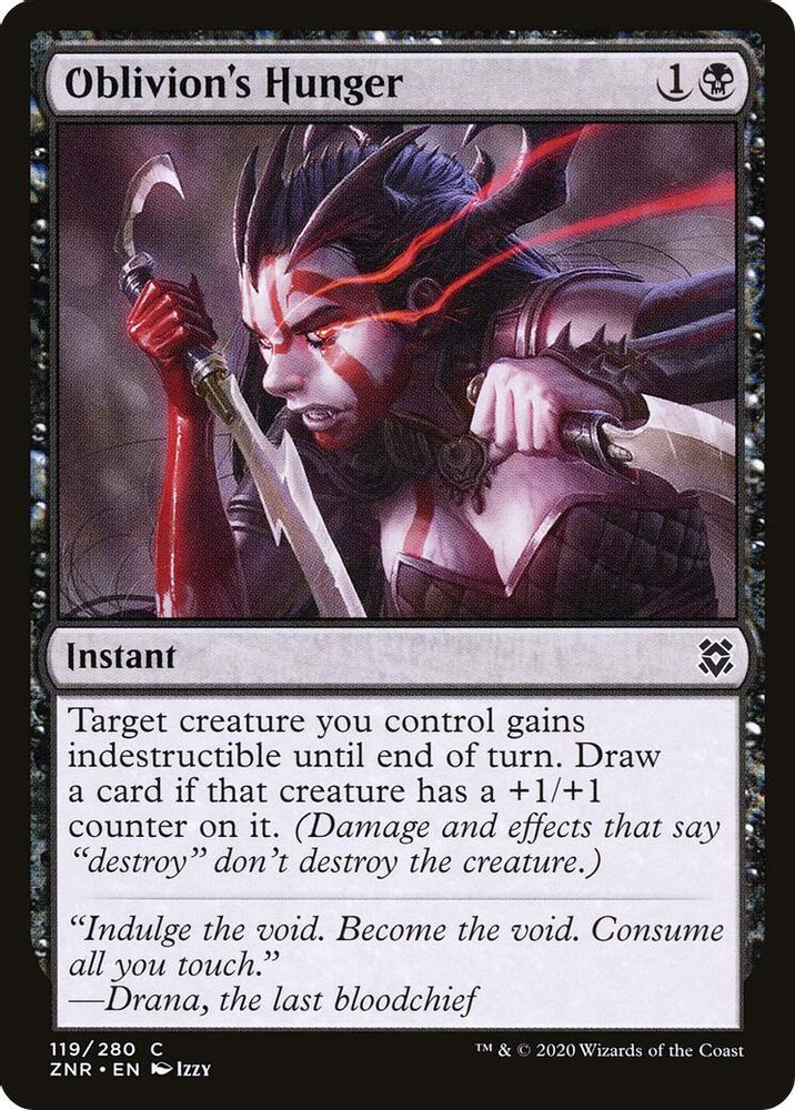 2020 Magic: The Gathering: Zendikar Rising (ZNR) - Oblivions Hunger (#119, Common) (, Near Mint)