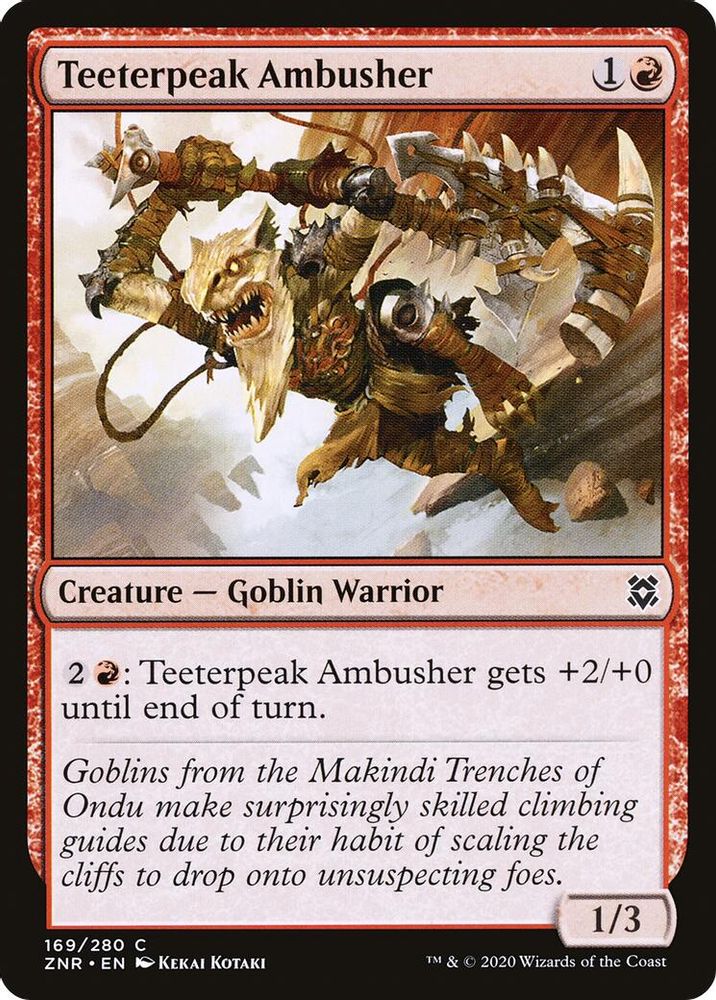 2020 Magic: The Gathering: Zendikar Rising (ZNR) - Teeterpeak Ambusher (#169, Common)