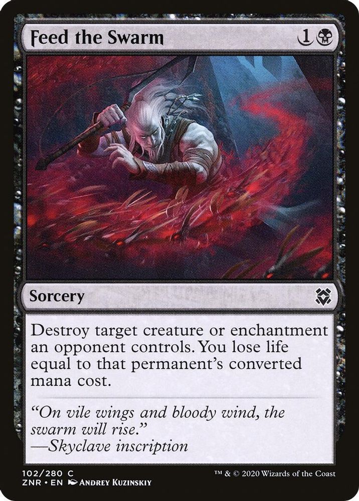 2020 Magic: The Gathering: Zendikar Rising (ZNR) - Feed the Swarm (#102, Common) (, Near Mint)