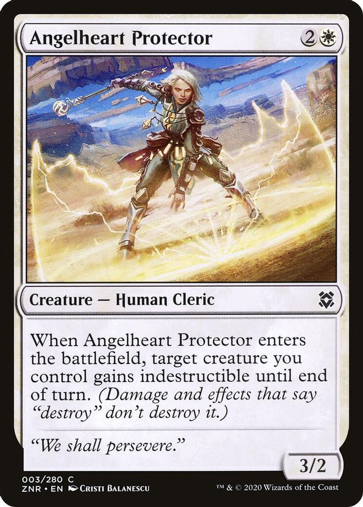2020 Magic: The Gathering: Zendikar Rising (ZNR) - Angelheart Protector (#3, Common)