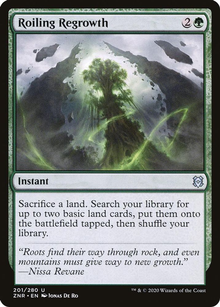 2020 Magic: The Gathering: Zendikar Rising (ZNR) - Roiling Regrowth (#201, Uncommon) (, Near Mint)