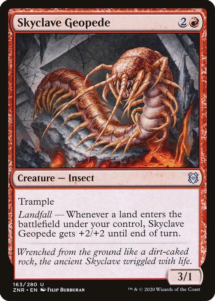 2020 Magic: The Gathering: Zendikar Rising (ZNR) - Skyclave Geopede (#163, Uncommon) (, Near Mint)