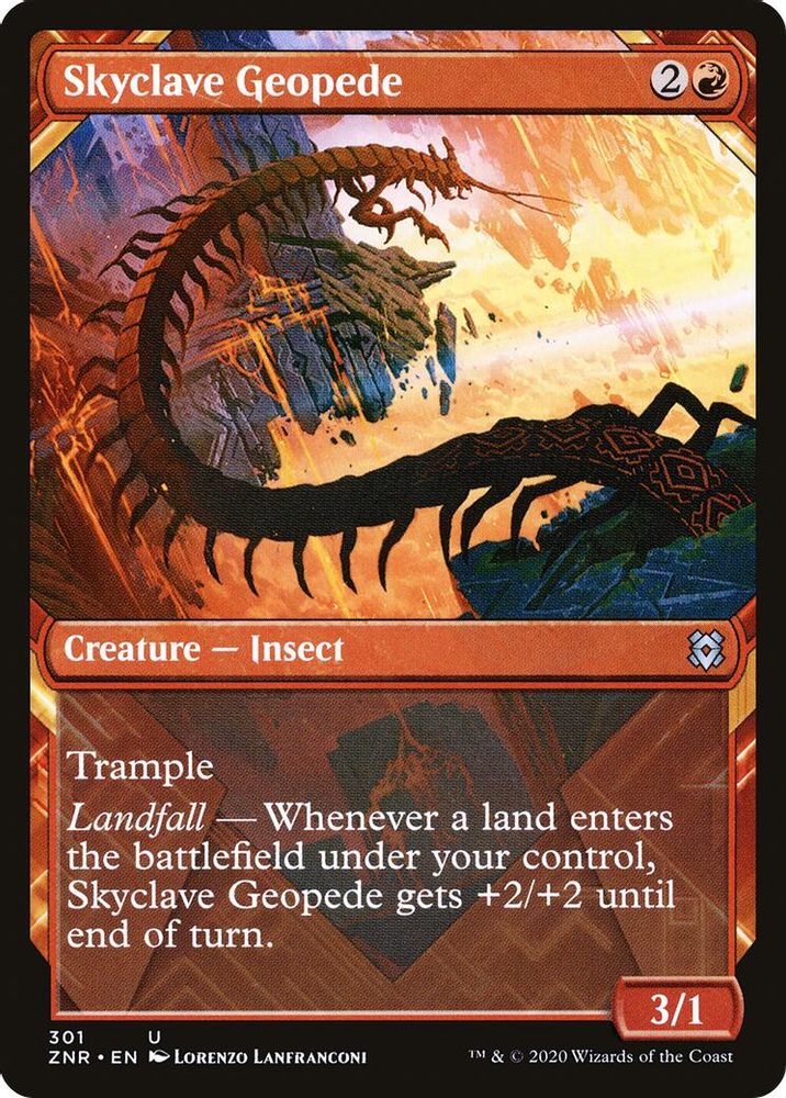 2020 Magic: The Gathering: Zendikar Rising (ZNR) - Skyclave Geopede Showcase (#301, Uncommon) (, Near Mint)
