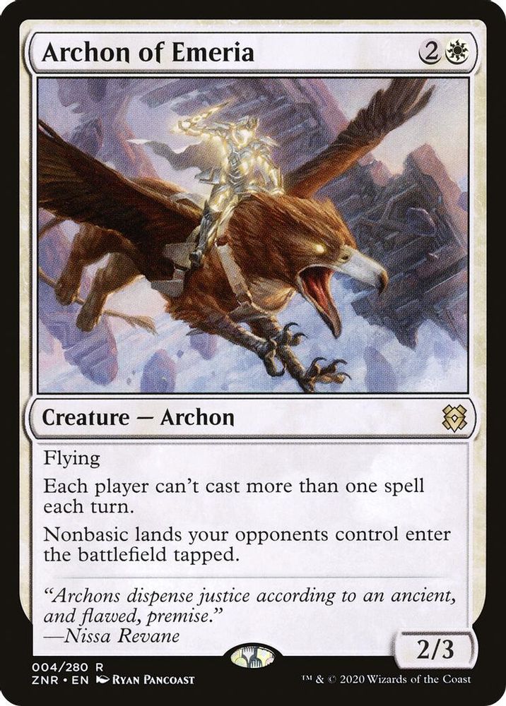 2020 Magic: The Gathering: Zendikar Rising (ZNR) - Archon of Emeria (#4, Rare) (, Near Mint)