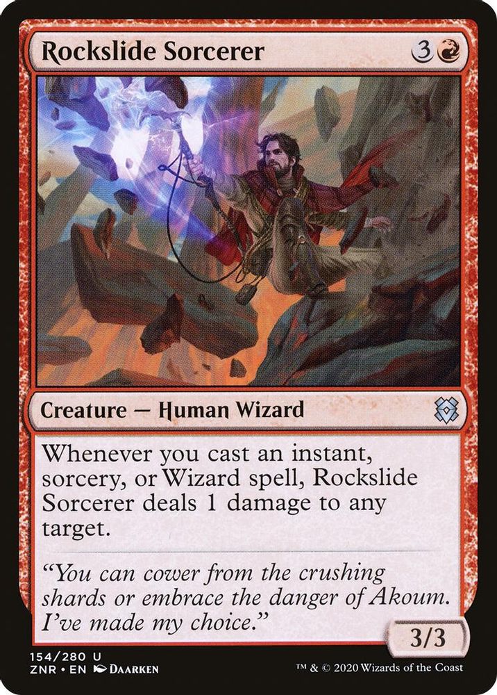 2020 Magic: The Gathering: Zendikar Rising (ZNR) - Rockslide Sorcerer (#154, Uncommon) (, Near Mint)