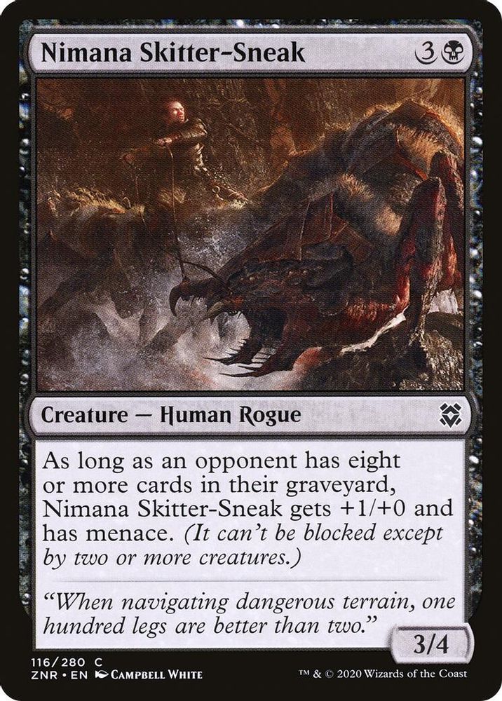 2020 Magic: The Gathering: Zendikar Rising (ZNR) - Nimana Skitter Sneak (#116, Common)