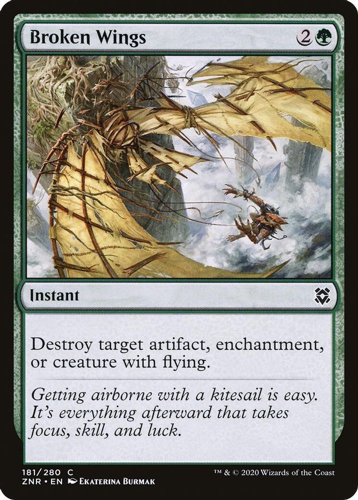 2020 Magic: The Gathering: Zendikar Rising (ZNR) - Broken Wings (#181, Common) (, Near Mint)